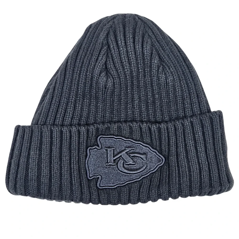 New‎ Era Kansas City Chiefs NFL Youth Beanie Hat Gray Ribbed Fleece Lined Knit